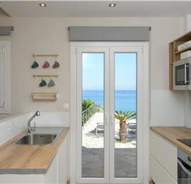 7 bedroom seafront luxury villa with pool & jacuzzi, near Acharavi, sleeps 14-15